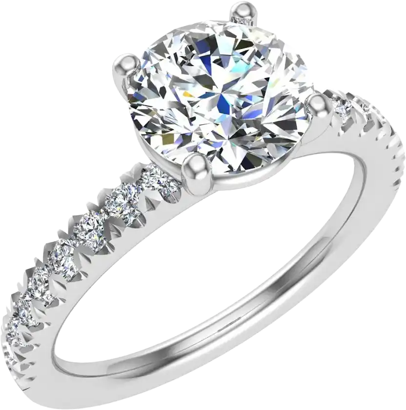 Diamond Designs White 18 Karat Gold Lab Grown Diamond Engagement Ring Size 6.5 *