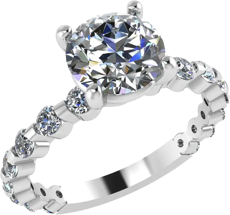 Diamond Designs White 18 Karat Gold Lab Grown Diamond Engagement Ring Size 6.5