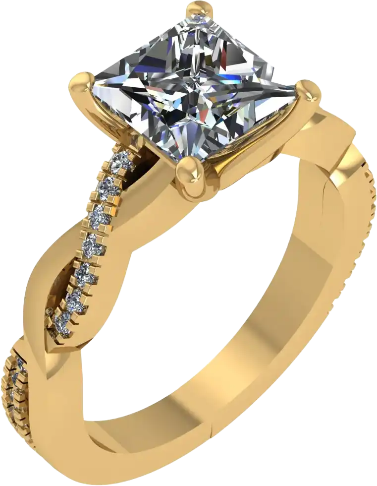 Diamond Designs Yellow 18 Karat Gold Lab Grown Diamond Engagement Ring Size 6.5