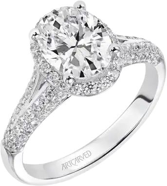 Lab Grown ArtCarved White 14 Karat Gold Engagement Ring Size 6.5