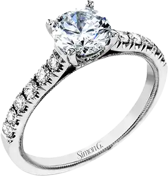Simon G. White Gold Lab Grown Diamond Classic Engagement Ring