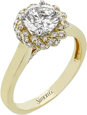 Simon G. Yellow Gold Lab Grown Diamond Halo Engagement Ring